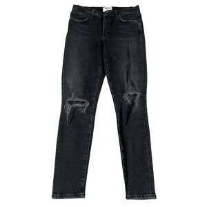 Agolde Sophie High Rise Skinny Jeans Black Distressed Knee Women's Size 27 EUC